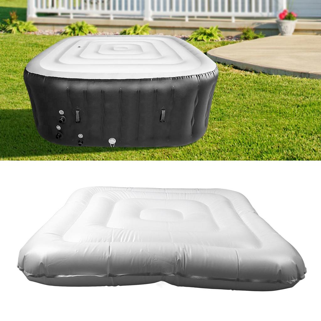 5.3 Ft Inflatable Hot Tub Cover, Energy Saving Lid, Protective Rain Overflow Cover for Outdoor Inflatable Hot Tub, Absorbs Heat To Maintain Water Tem
