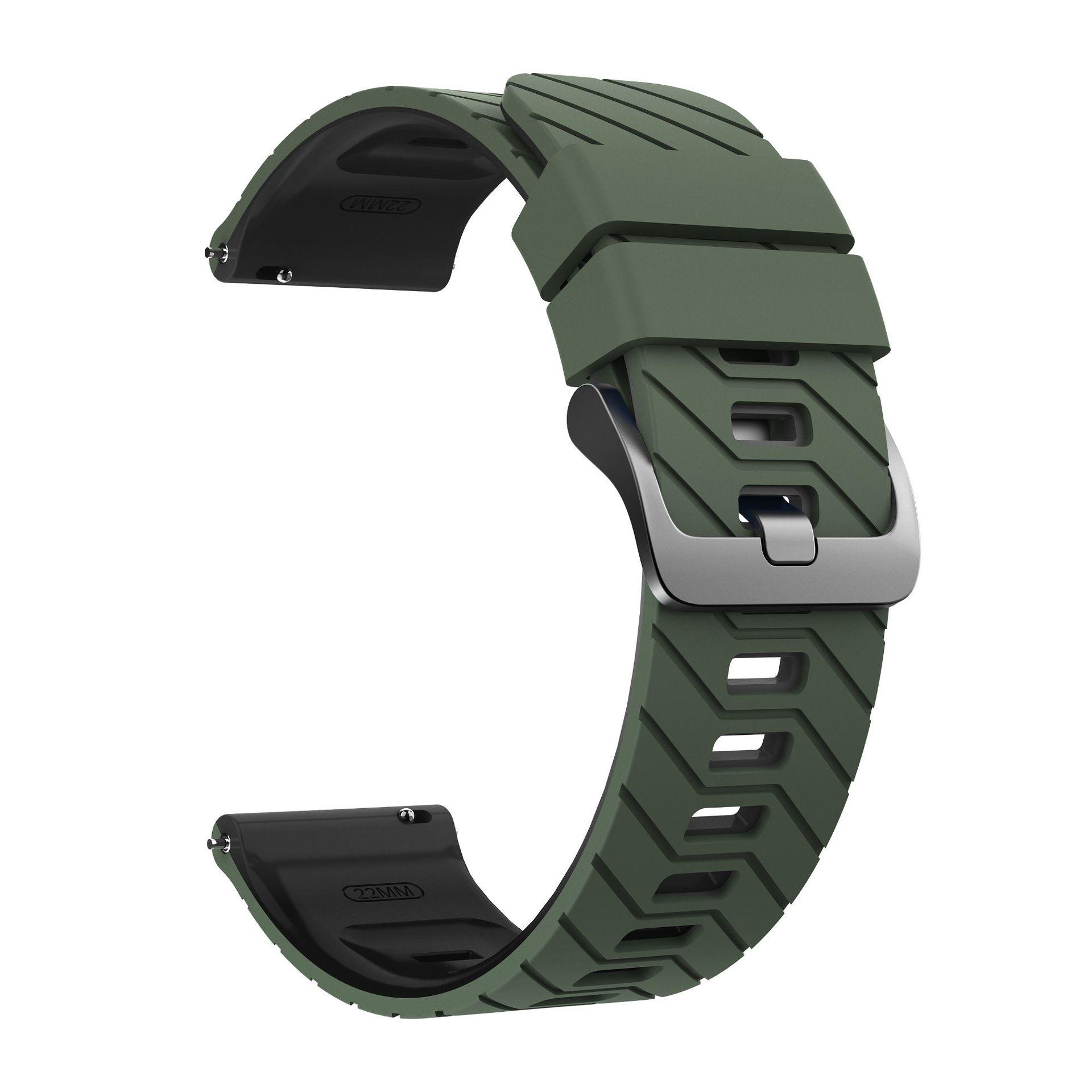 

22mm Twill Two-Color Silicone Watch Band for Huawei GT3/4/5/5 Pro & Suunto 9 Peak 46mm