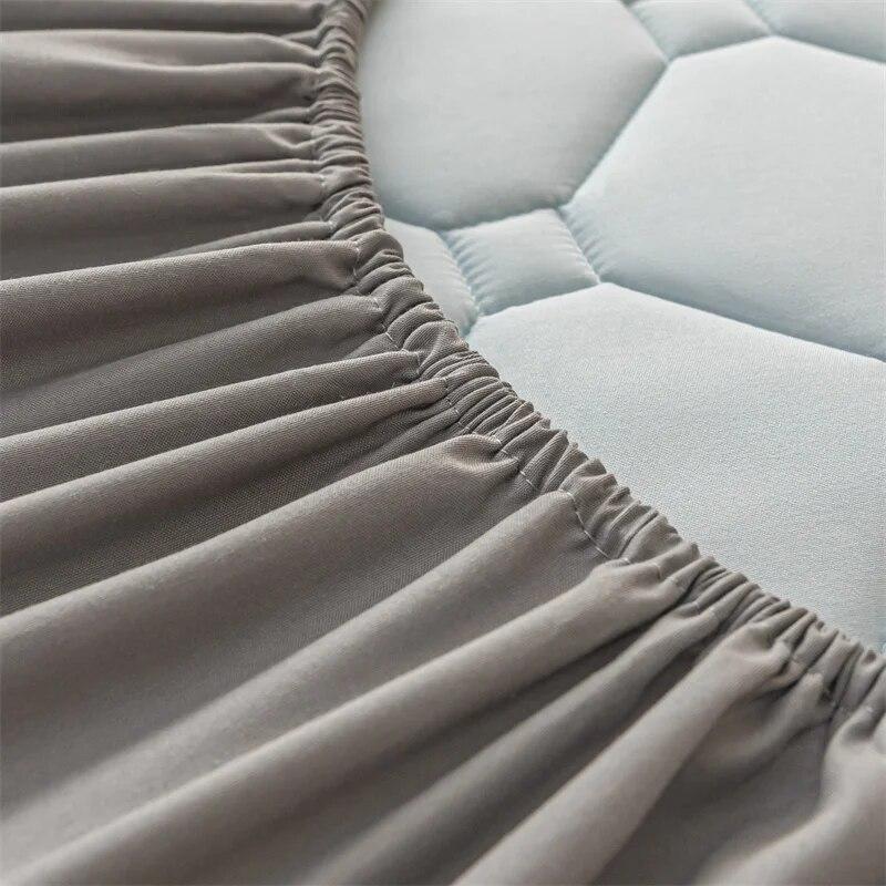 Soy Cotton Bedding Thick Quilted Mattress Cover Elastic Fitted Mattress Protector Bed Linens Soft Pad for Bed Without Pillowcase