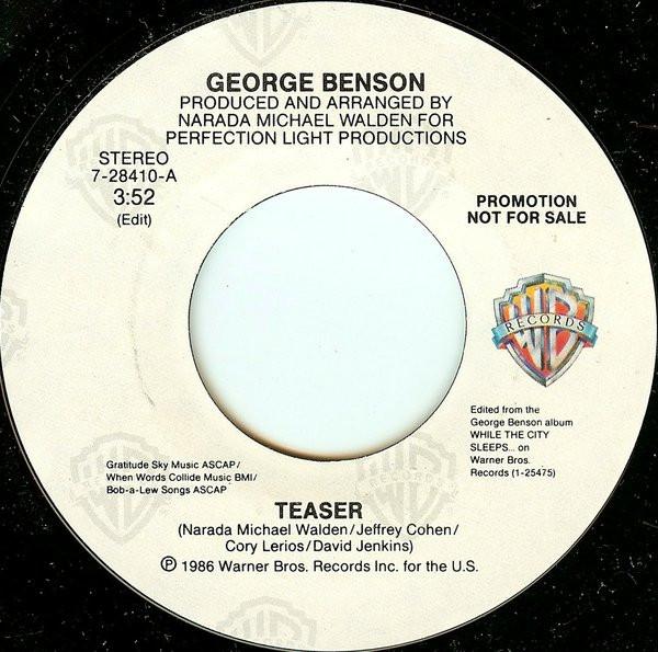 

7inch Record GEORGE BENSON - Teaser 728410 Warner Bros. Re 1987 US Jazz Used