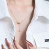 Real Gold-Plated Necklace with Diamond Inlay and Tassel - Women's Japanese Korean Light Luxury Clavicle Accessory