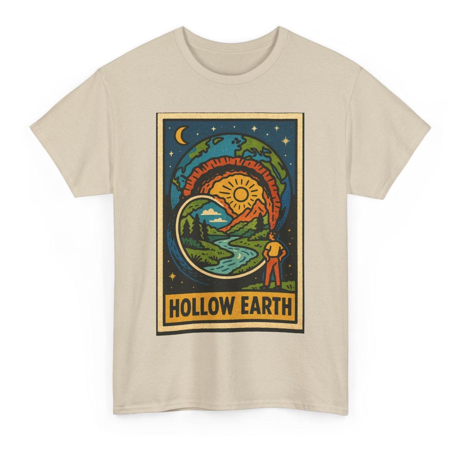 Hollow Earth T-Shirt: Retro Comic Conspiracy Tee, Explorer Gift L