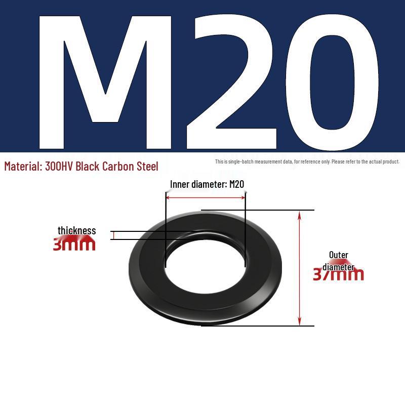Chamfered Flat Washer 304 Stainless Steel, Blue-White Zinc, Black Zinc, GB97.2, Shim M5 M8 M16