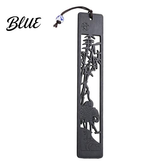 Chrysanthemum Bookmark Wooden Hollow Carved Bookmark Plum Orchid Bamboo Classical Natural Mahogany Page