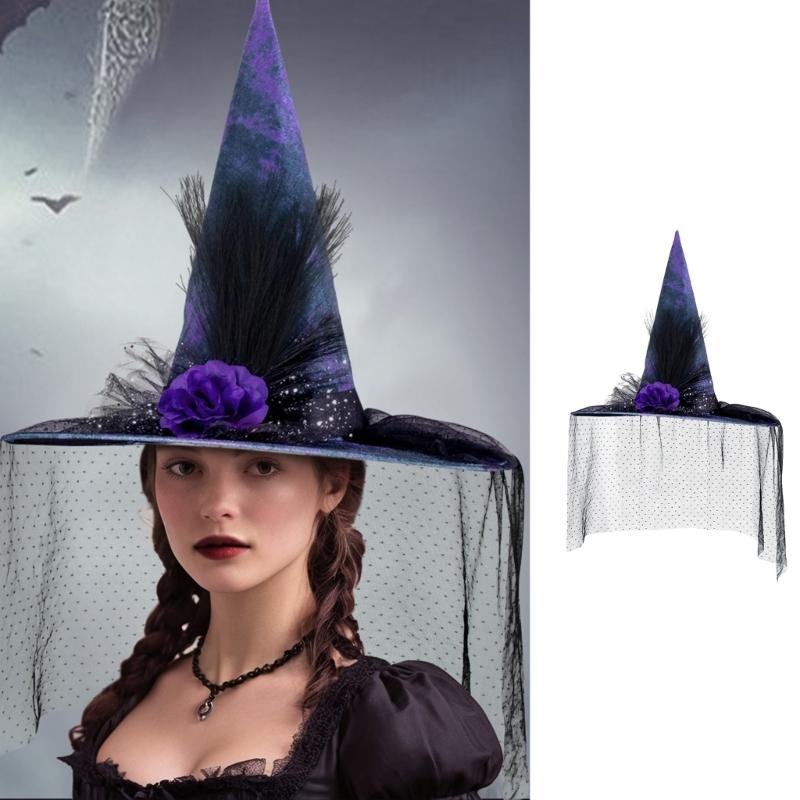 Halloween Witch Hat for Kids Adults Halloween Party Cosplay Costume Props Spooky Wizard Hat for Halloween Party