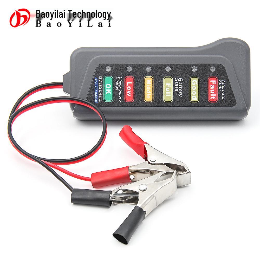 12V Car Battery Tester - Voltage Detection for Storage Batteries.