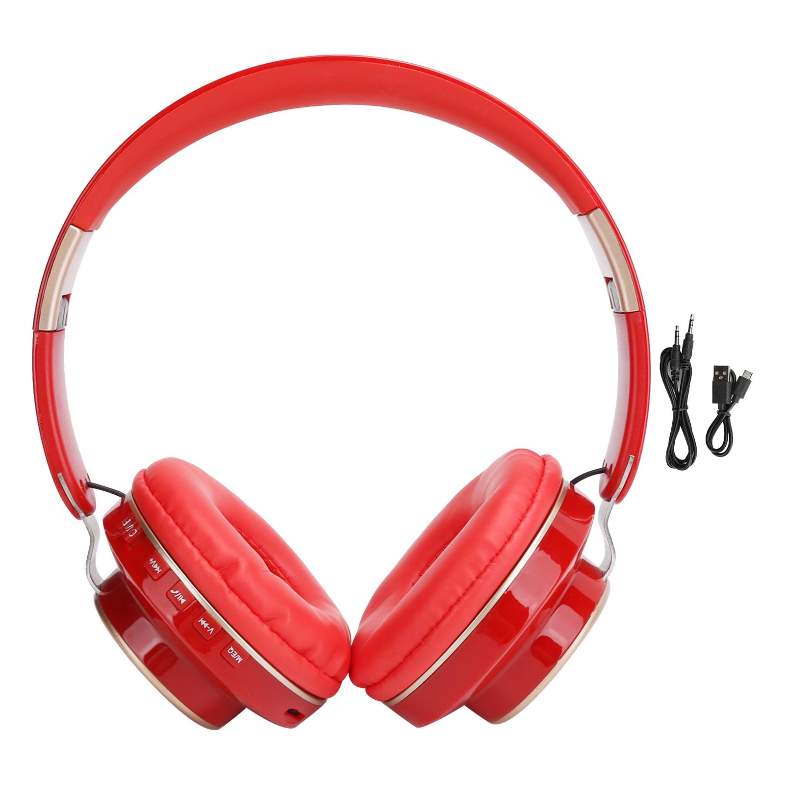 

08S Headset Bluetooth 5.0 HiFi Folding Telescopic Sports Computer Gaming HeadphoneRed червоний