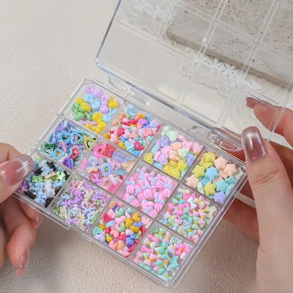 Divider Nail Art Storage Box 12/15/24Grids Container for Jewelry Gifts Empty Storage Box