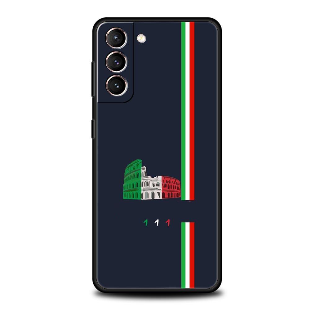 

Italian flag Soft Phone Case For Samsung Galaxy S25 Edge S24 Plus S23 FE S22 S21 S20 Ultra 5G S10 Black Protect Cover Samsung S22 5G