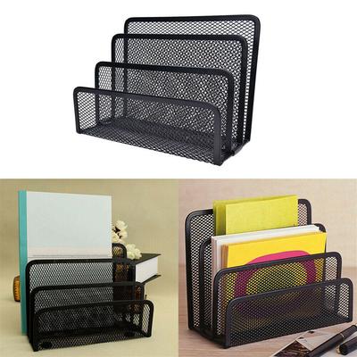 (Nikita) Office Desk Organizer with 6 Compartments Drawer | The Mesh Collection Black
