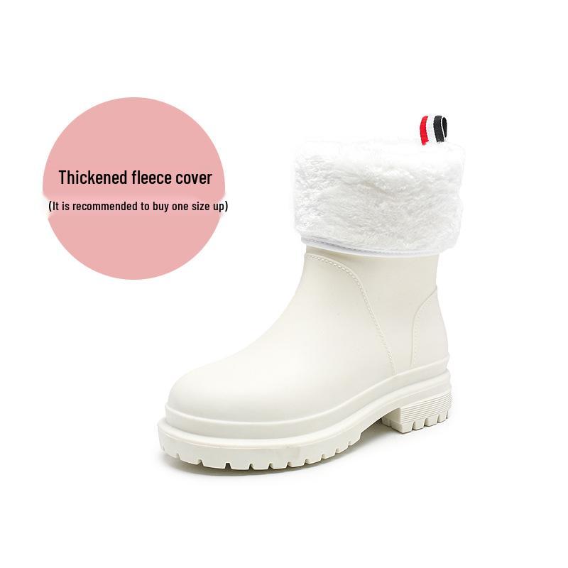 High-End Women's Mid-Calf Non-Slip Waterproof Rain Boots - Japanese Korean Style