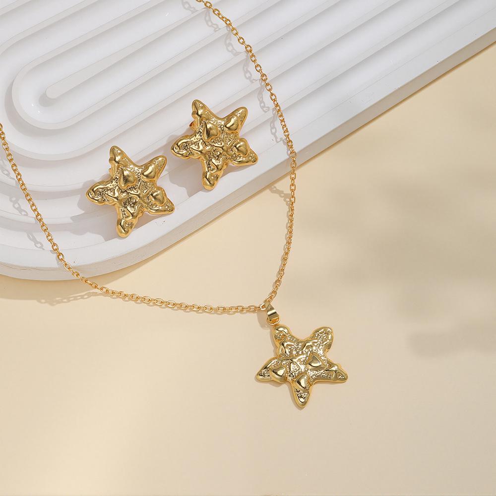 Luxury Geometric Leaf & Flower Earrings Necklace Set