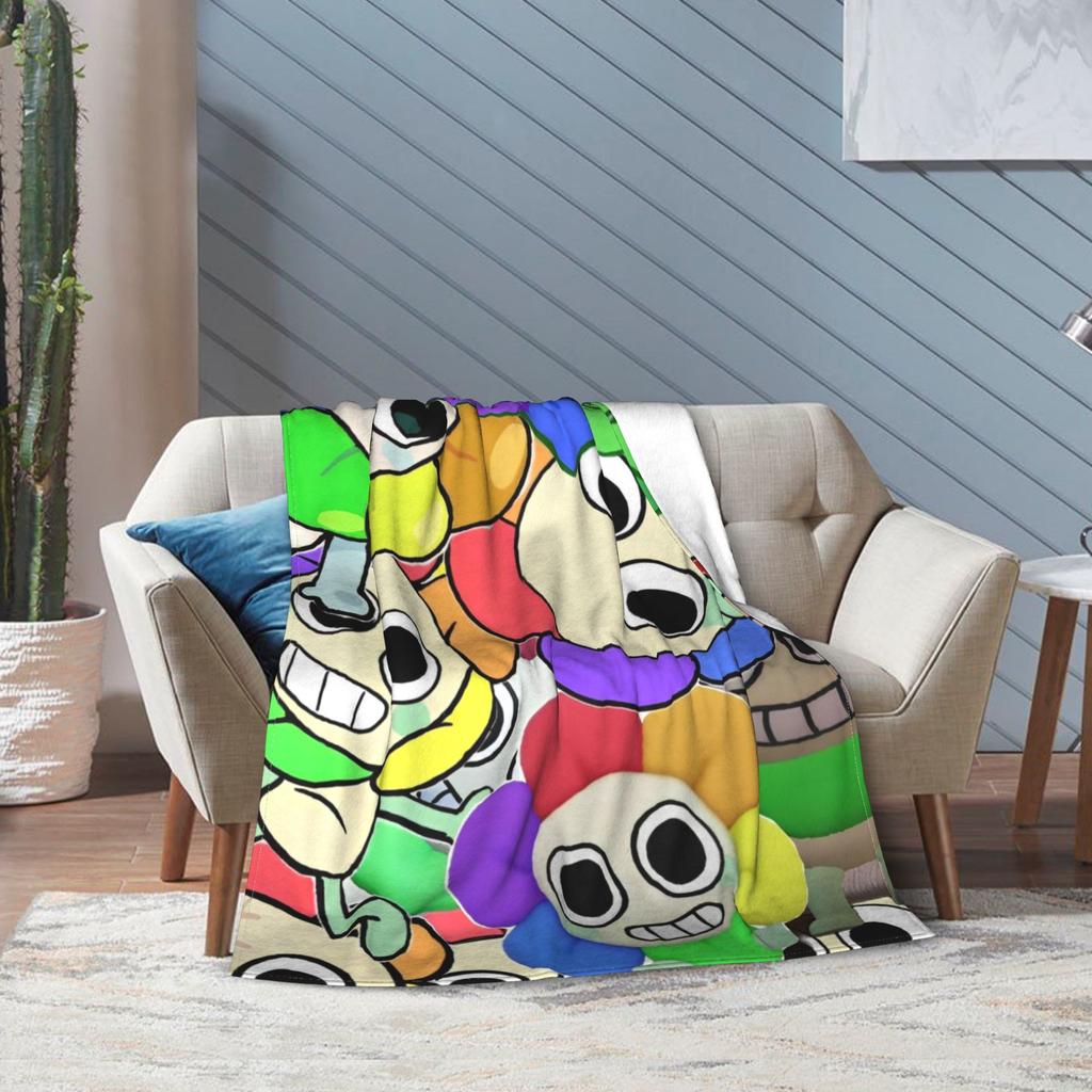 Tecknad Dandy Astros Dandys Värld Spelfilt Multi-storlek Mjuk Luddig Plysch Pläd för Soffa Soffa och Säng