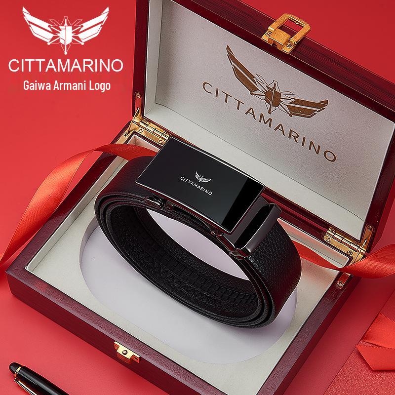 

Genuine Armani Men s Leather Belt with Automatic Buckle - Top Layer Cowhide, Business Casual 110 cm