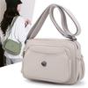 Solid Color Mobile Phone Bag Messenger Bag Small Bag Nylon Simple Middle and Old Trend Multi-layer Zipper Shoulder Bag Change Bag