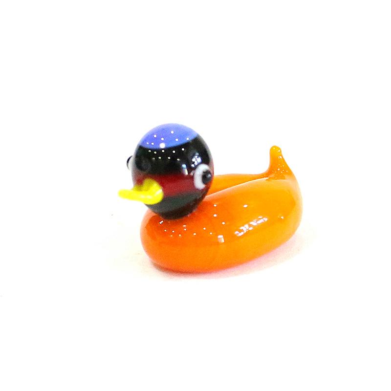Cute Glass Duck Mini Figurines Colorful Cartoon Animal Tiny Statue Craft Ornament Home Fairy Garden Easter Micro Landscape Decor