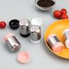 Stainless Steel 5-Hole Salt Shaker Portable Mini Seasoning Bottle With Dust Cover Small Pepper Bottle Condiment Jar Kitchen Tool