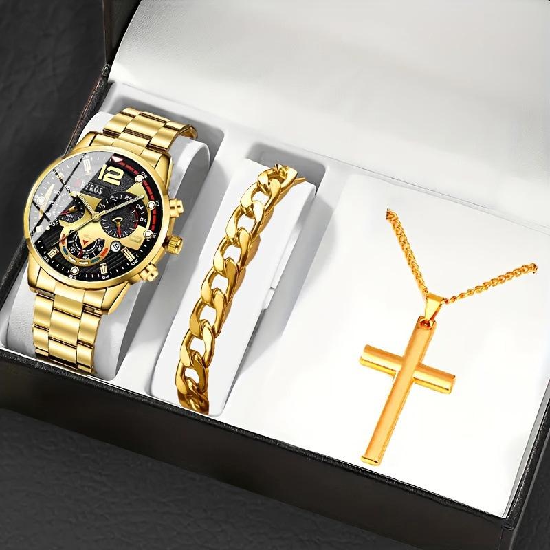 3-Piece Men S Watch Set Men S Fashion Quartz Pointer, Watch Set