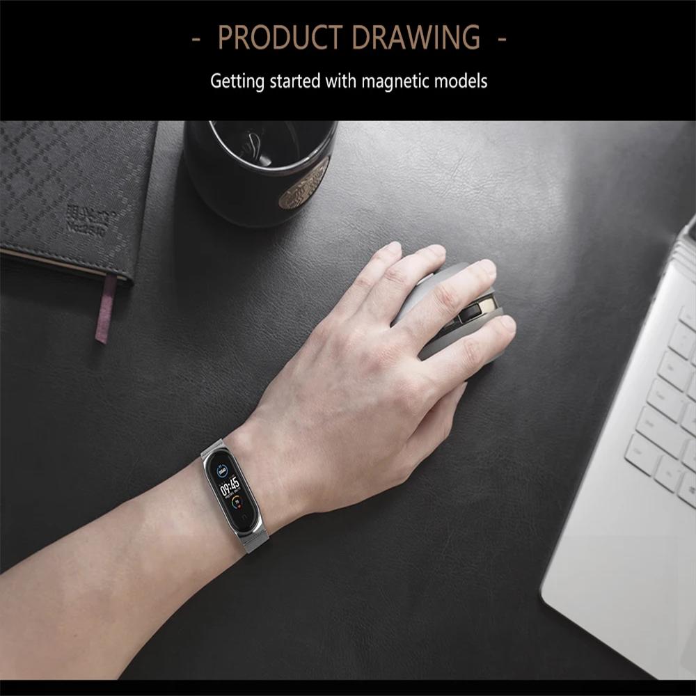 Xiaomi Mi Band 7 6 5 Edition Mailand Armband Schnalle Smartwatch Ersatz Metallarmband, geeignet für das Edelstahlarmband