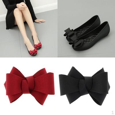 2x 2 Couleurs Simples Clips à Nœud pour Chaussures DIY Chaussures à Talons Hauts Décoration Charms à Clip Boucle Décorative
