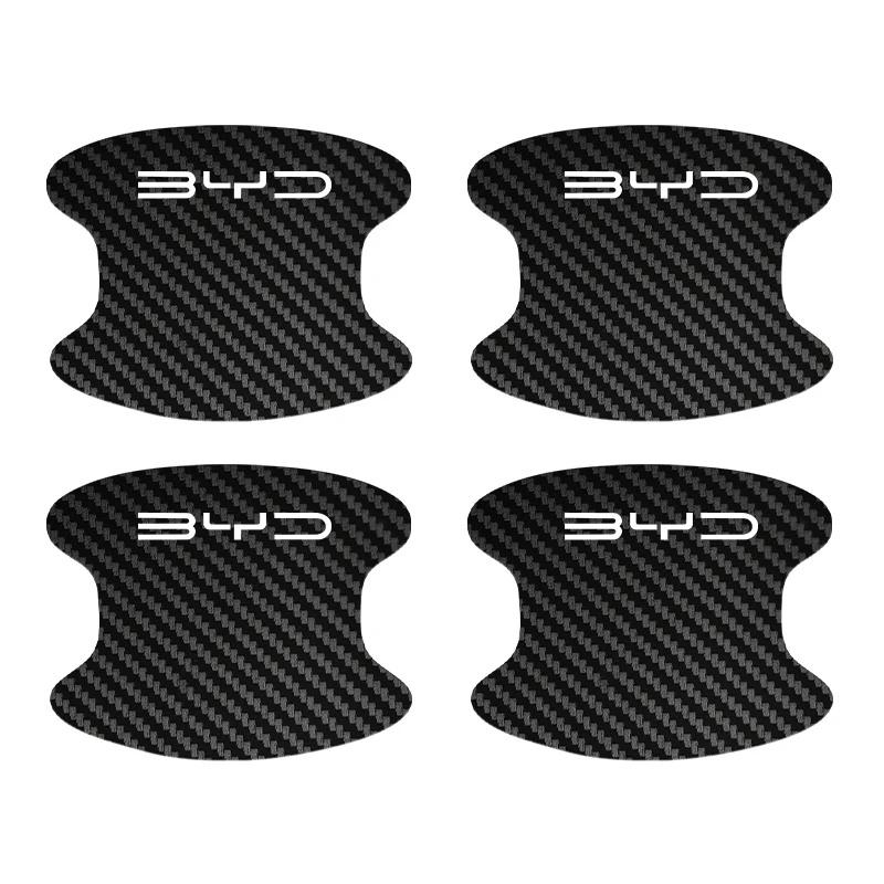 Car Exterior Door Sill Door Bowl Protective Sticker For BYD Dolphin Seal Atto3 Han Tang Song Yuan BYD Carbon Fiber Anti‑Wea