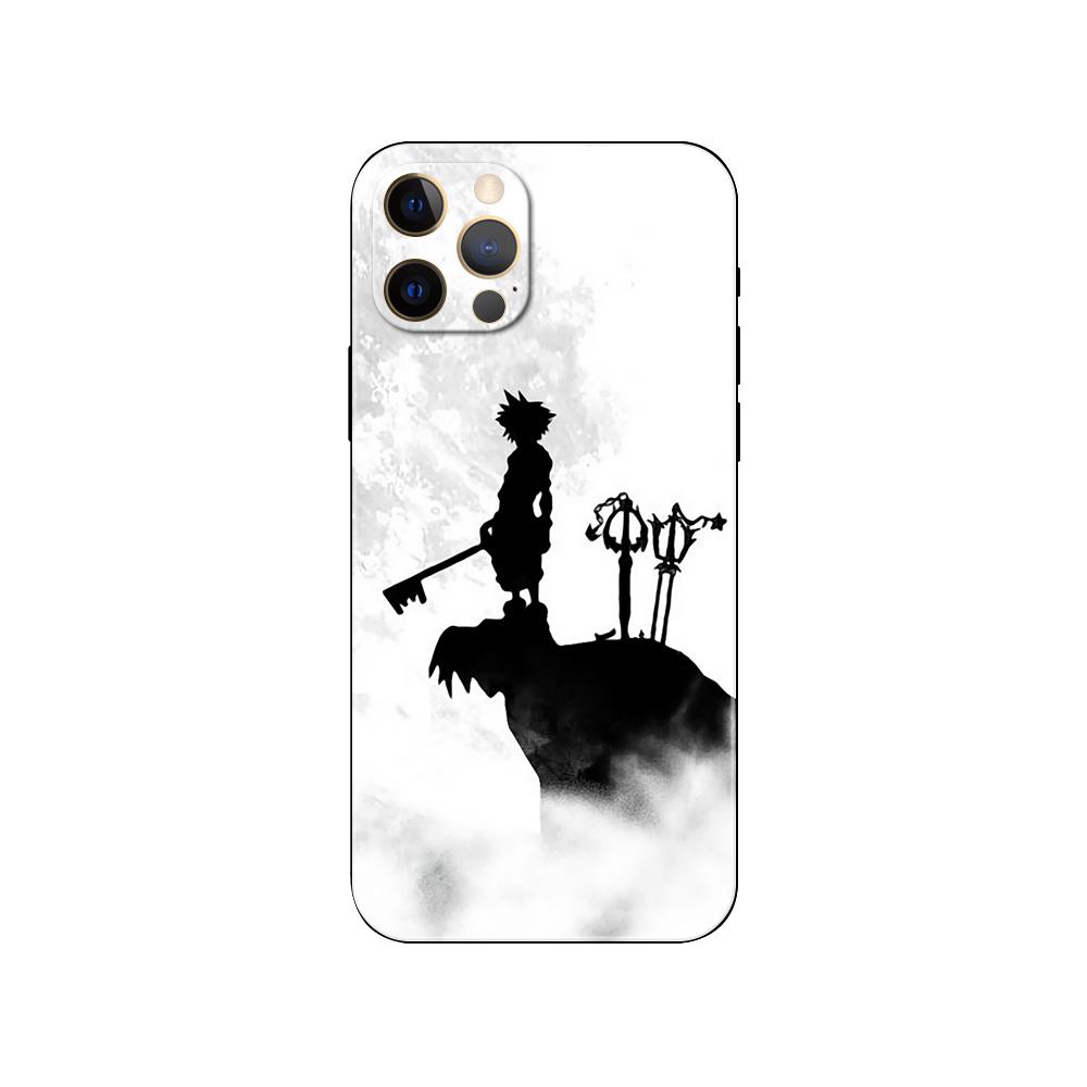 Custodia per telefono in stile Anime Kingdom Hearts per iphone 5 5s 2020se 6 6s 7 8 plus x 10 XR XS 11 12 13 mini pro MAX cover posteriore in tpu nero
