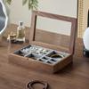 Glass Jewelry Display Box Bracelet Earrings Storage Boxes Household Jewellery Organizer Case Flannel Trinket Protect Cases