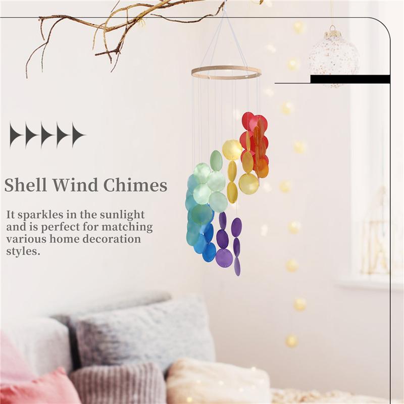 

AEE2-Natural Shell Wind Chimes Dream Catcher Craft Outdoor Yard Decoration Bedroom Living Room Hanging Pendant разноцветный