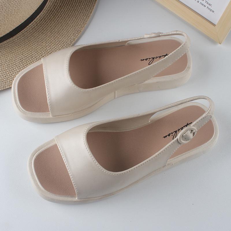 Yuzhihao Women s Fashion Square Toe Open-Toe Sandals with Back Strap Size 38-39