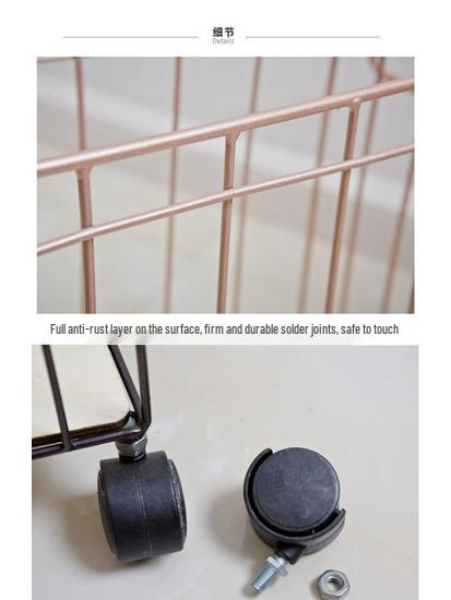 Nordic Style Iron Storage Basket with Wheels for Books, Snacks, Magazines, Yoga Mats & Sports Equipment