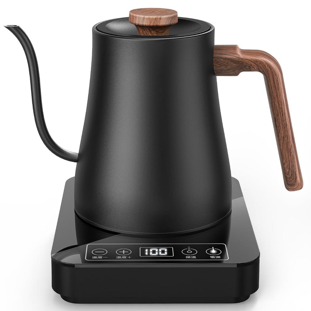 Aliliy Electric Kettle for Narrow Drip Keep Warm Automatic Stainless Perfect for Single or Double Perfect Gift for New or Any Other Woodgrain PSE