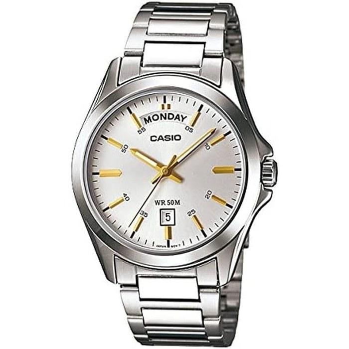Классические серебряные часы Casio MTP1370D-7A2 (белый)