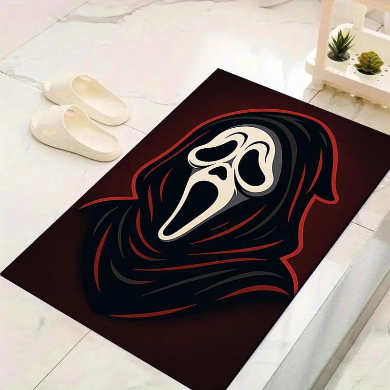 1Pc Scream Horror Icon Rug, Office Carpet Indoor Outdoor Doormat, Non-Slip, Comfortable, Living, Christmas Halloween, Xmas Gift N1188
