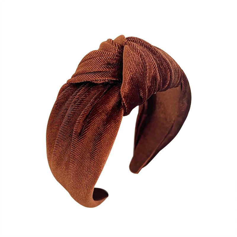 Autumn Winter Women Wide Headbands Soft Velvet Fabric Knotted Hairbands for Ladies Casual Shopping Hair Hoop Accessories