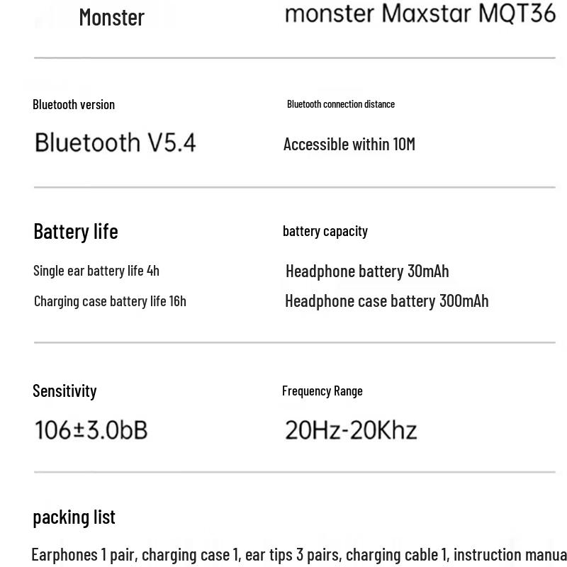 Monster Airlinks Turbine MQT36 Wireless Noise-Cancelling Earbuds