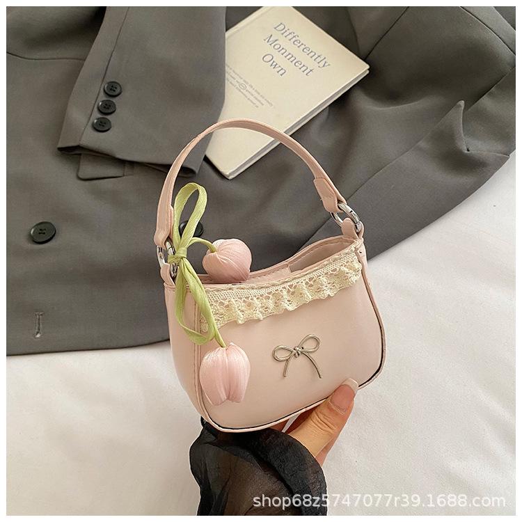 Schleife Sommer Mode Lässig Einfarbig Frisch Französisch 2025 Neu Westlicher Stil Ein-Schulter Crossbody Trendige Achseltasche