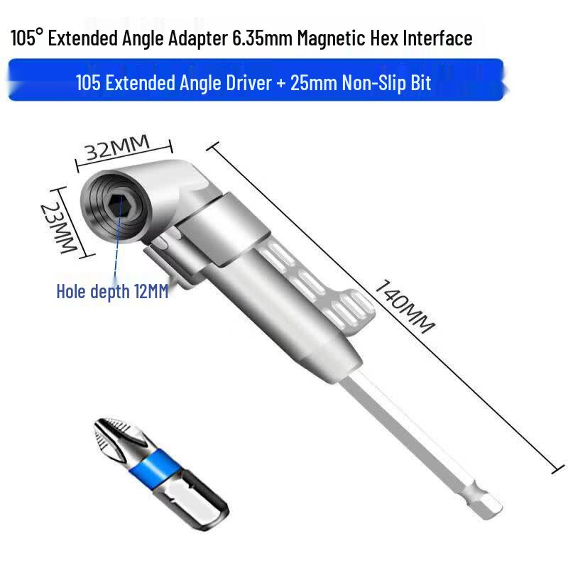 105-Degree Right Angle Drill/Screwdriver Adapter
