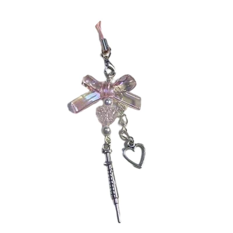Herz Kreuz Perlen Anhänger Handy Lanyard Tragbare Hängeschnur für Mädchen Frauen
