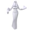 Specter Costume Women Adult Specter Costume White Backless Dress with Mask for Halloween Party Cosplay