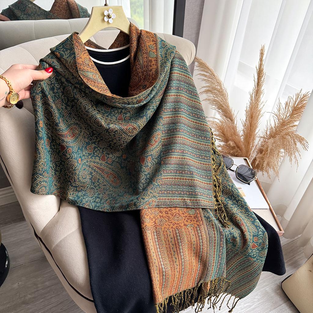 Women Scarf Luxury Bohemian Style Shawl Spring And Summer Jacquard Paisley Pattern Designer Lady Muslim Hijab Pashmina