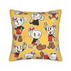 Cupheads And Mugman Square Pillow Covers Polyester Couch Great Retro Game Cushion Case Cool Home Decoration Pillow Cover