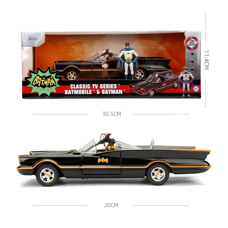 JADA 1966 Classic Batmobile with Batman & Robin Figures 2.75" / 1:24 Scale Diecast Model JD98259