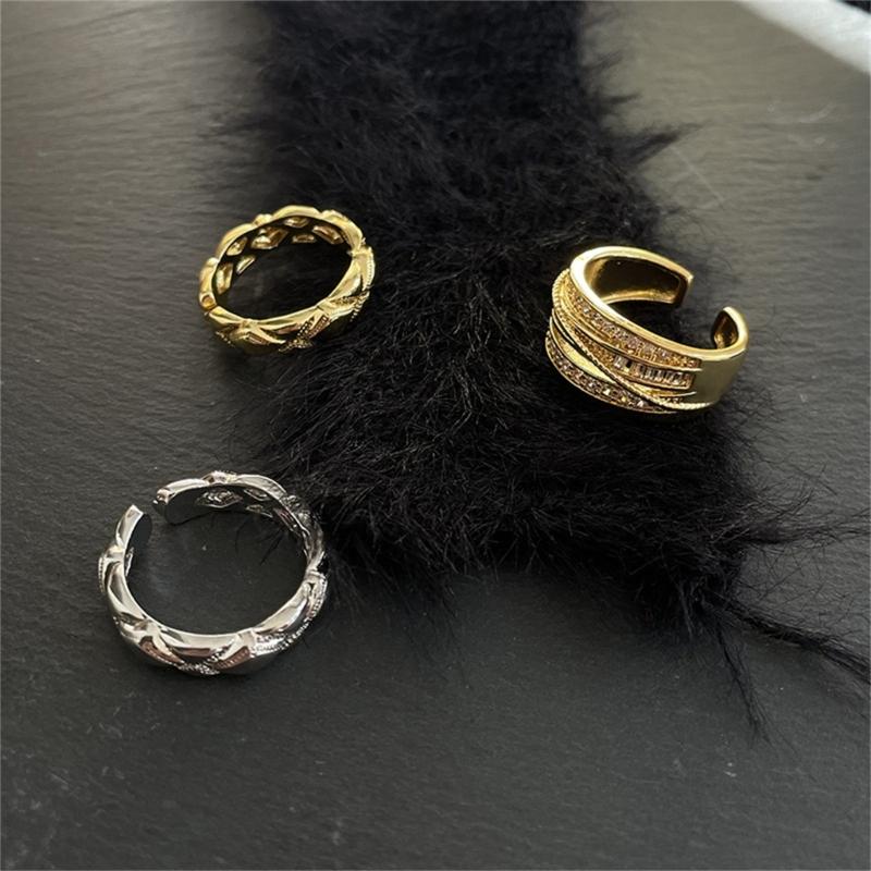 Elegant Gold and Silver Stackable Rings Set for Women 14K Gold Plated with Zirconia Portable for Everyday Wear