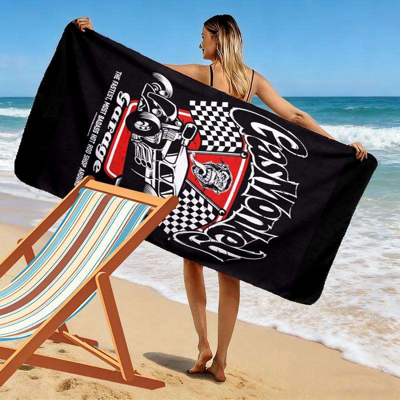GasMonkey garage Print Beach Towel, Large Soft Quick Dry Towel for Beach Camping Swimming