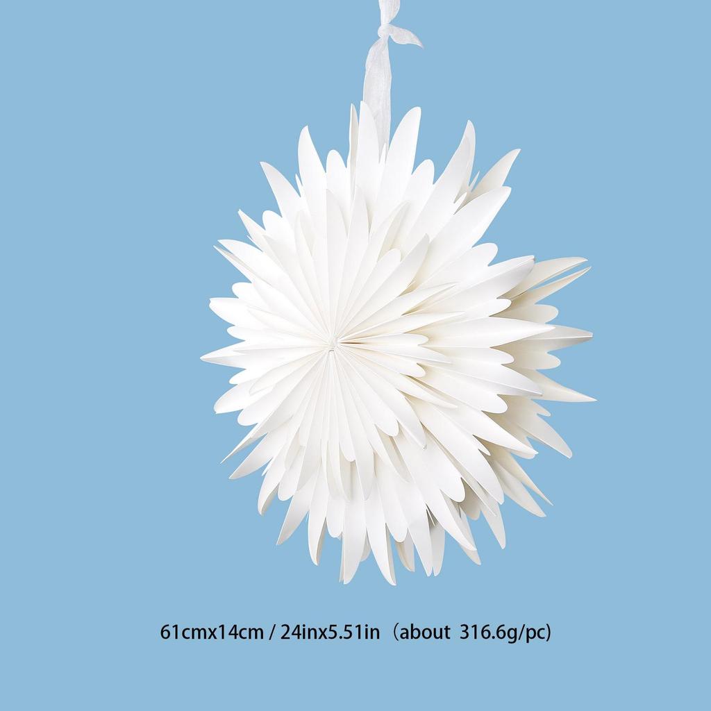 3D Weißer Papier Schneeflocken Fächer Schmuck für Hochzeiten, Geburtstage & Babypartys