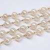 CHANEL 12P A61660Y09448 Vintage Logo Plate Faux Baroque Pearl Long Necklace goldUsed