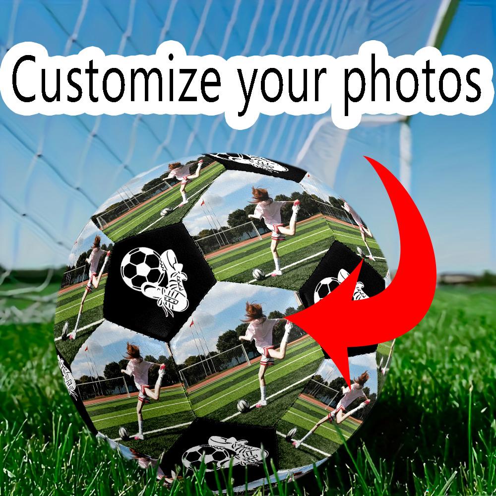 Girl Soccer Ball Field. Customized Picture Size 5 Soccer Football Machine Sewn Indoor/Outdoor Universal Football Customize Exclusive Personalized Name