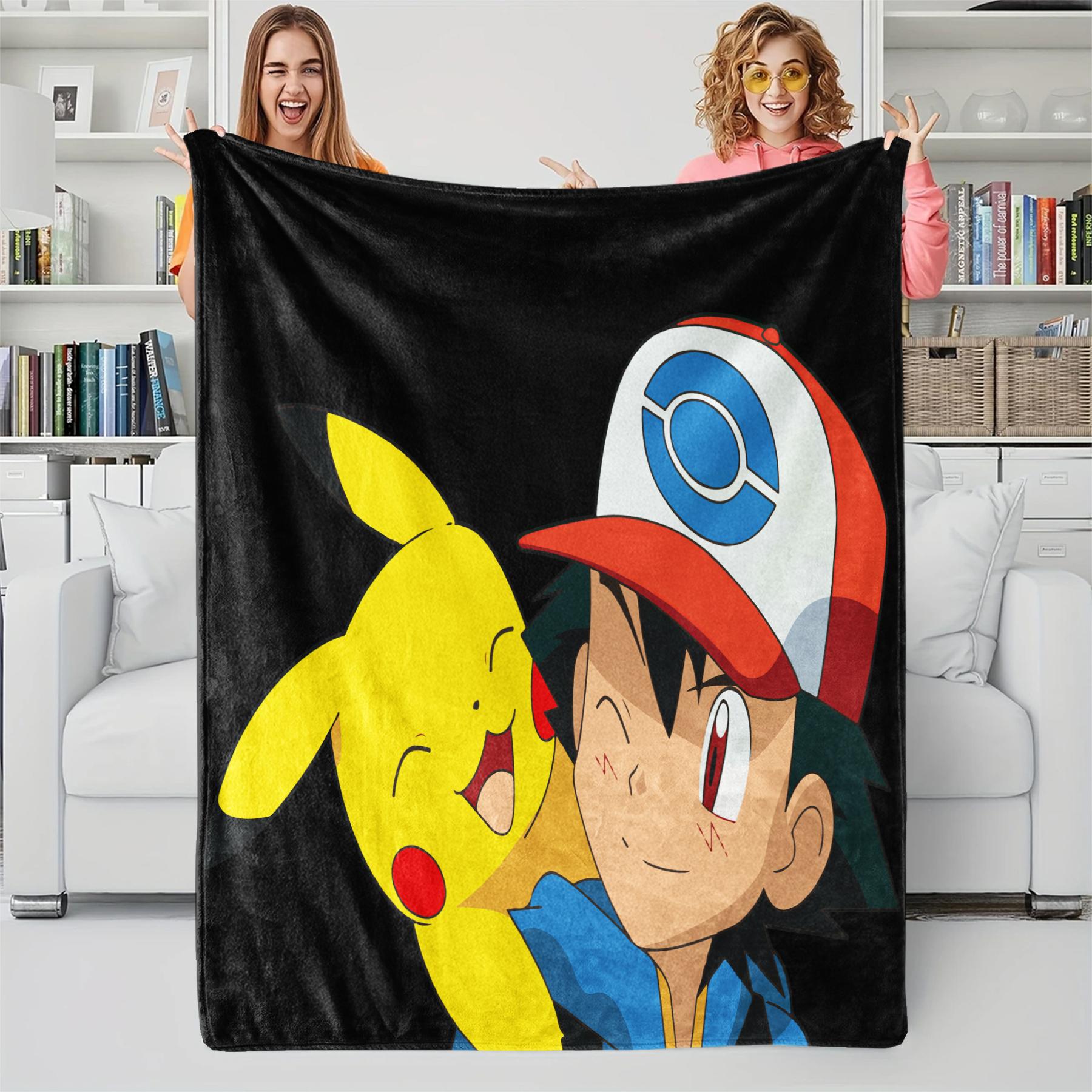 

Anime Pokemon Flannel Blanket Cartoon Pikachu Children s Gift Blanket Home Sofa Lunch Break Blankets Student Throw Blankets 30x40in