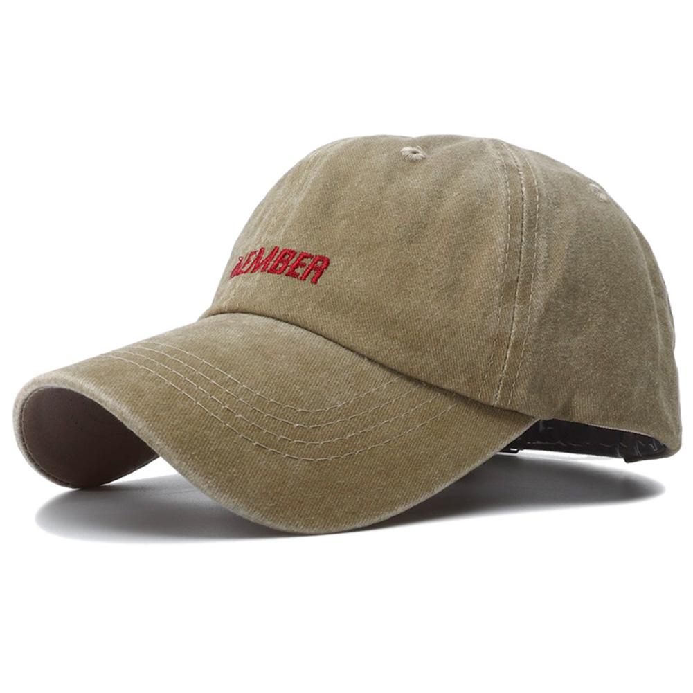 Fashion Letter Embroidery Washed Cotton Baseball Cap Retro Vintage Snapback Hat Adjustable Outdoor Sunscreen Hats for Women Men