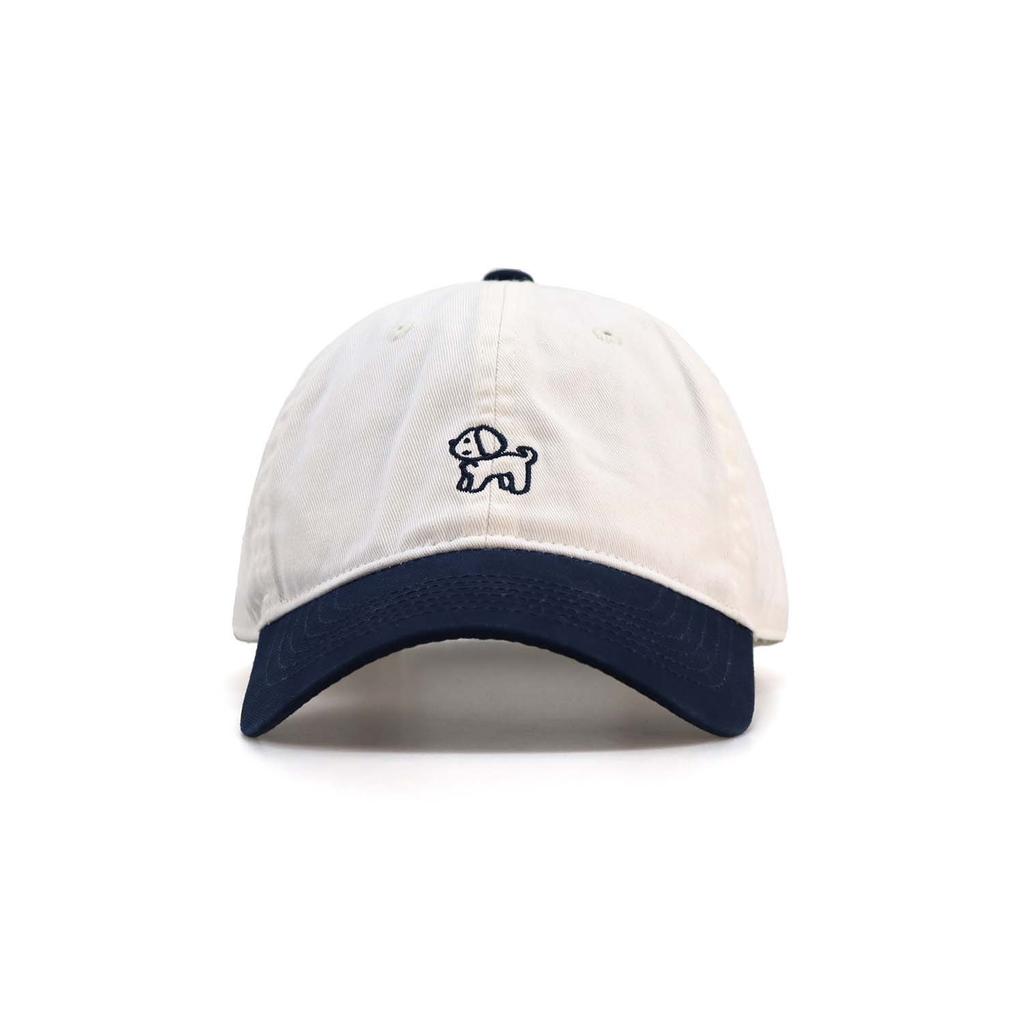 Color blocked Puppy Embroidered Hat Women's White Summer Sun Protection Baseball Hat Men's Hat Wash